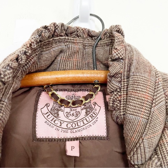 Vintage Y2K Juicy Couture Brown Plaid Quilted Puffer Vest Size P XS - Picture 11 of 12